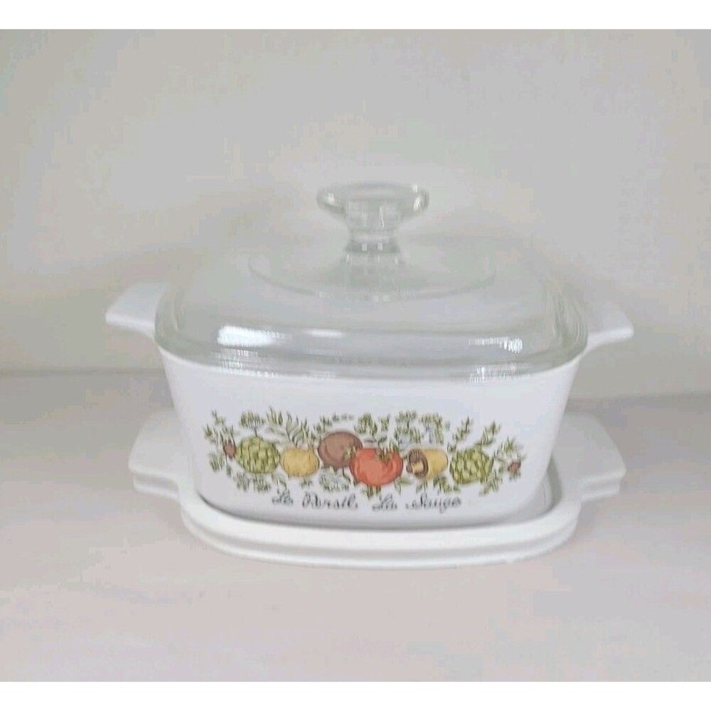 Corning Ware Spice Of Life Le Persil La Sauge Casserole w/lids A-1 1/2-B  1.5 Qt